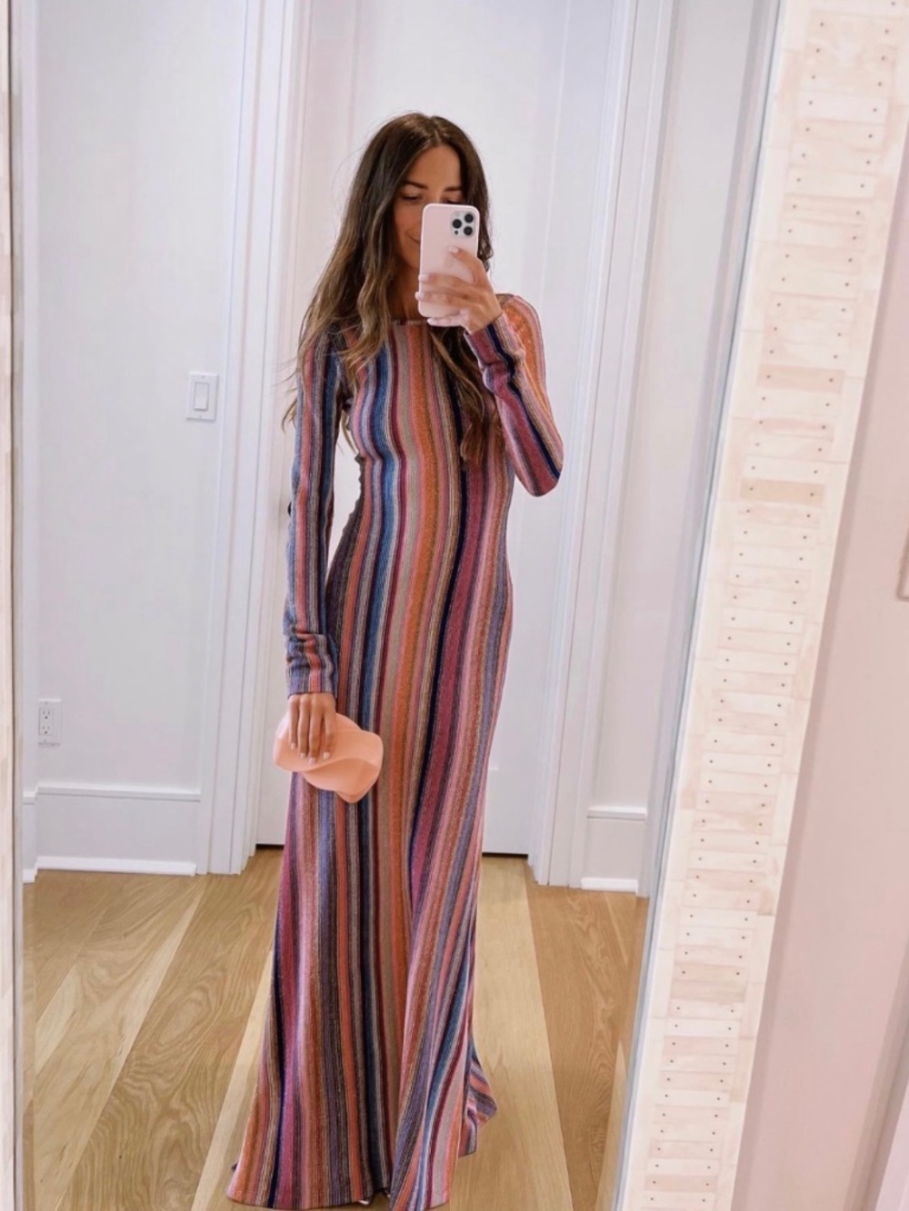 Something Navy Long Striped Dress
